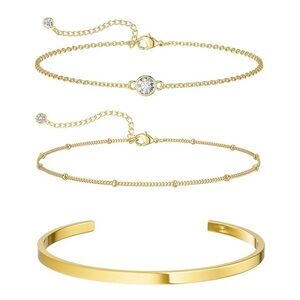 Moondear  Gold stackable Bracelet Set